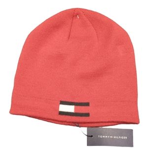 Tommy Hilfiger Red Knit Beanie With Logo OSFM